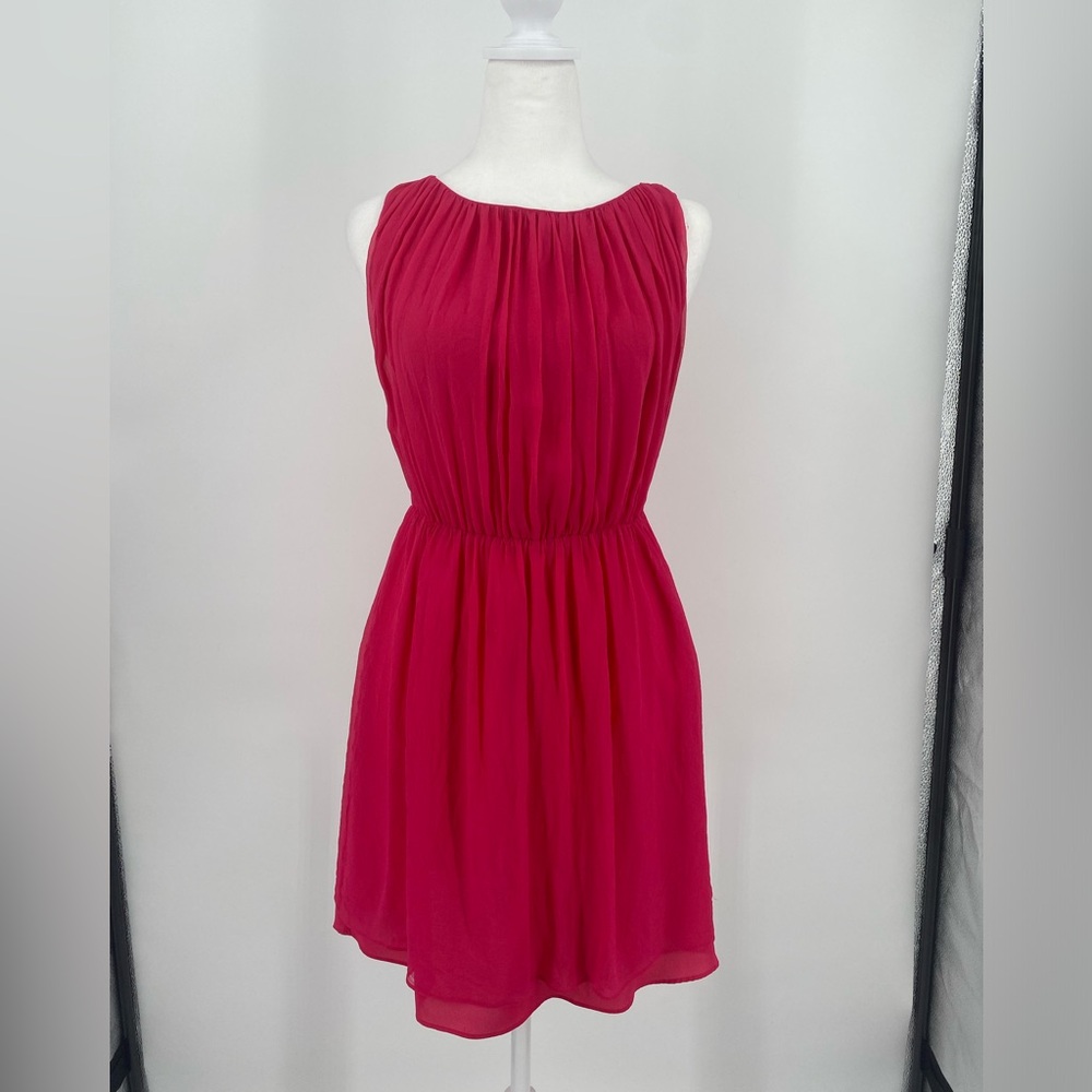 Alice + Olivia Hot Barbie Pink Mini Silk Dress - Picture 2 of 11